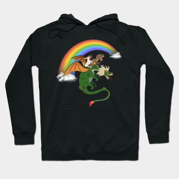 Unicorn T-rex Dinosaur Dragon Gift Hoodie by nedjm